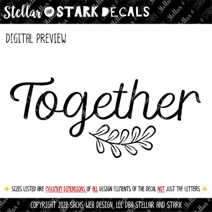 Together Vinyl Decal/Sticker