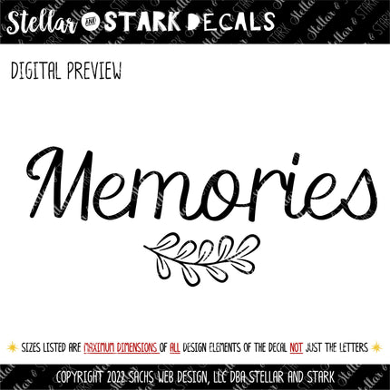 Memories Vinyl Decal/Sticker