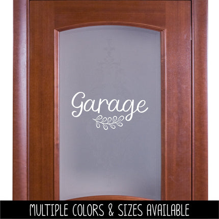 Garage with Leaves Vinyl Decal/Sticker