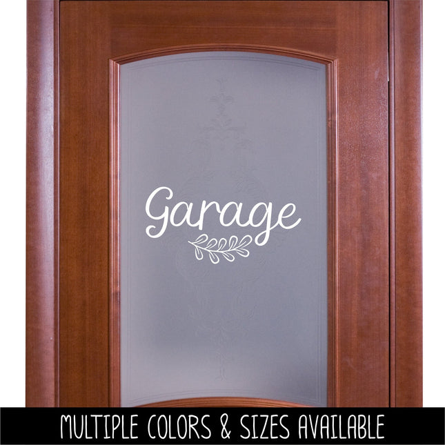 Garage with Leaves Vinyl Decal/Sticker