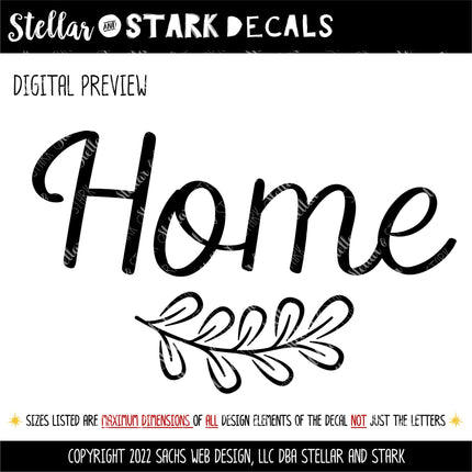 Home with Leaves Vinyl Decal/Sticker