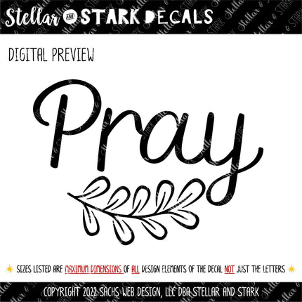 Pray with Leaves Vinyl Decal/Sticker