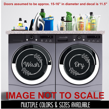 Wash Dry Leaf Wreath Vinyl Decal/Sticker Set