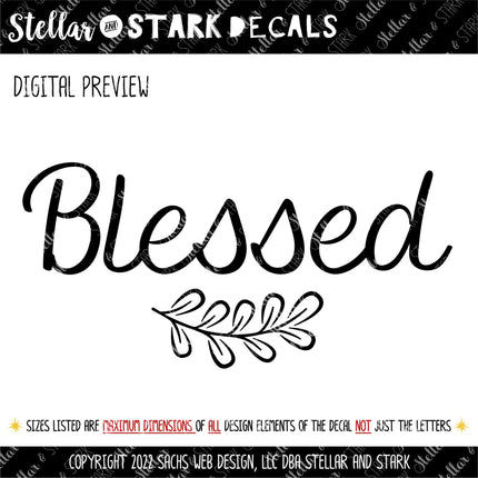 Blessed with Leaves Vinyl Decal/Sticker