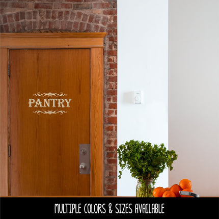Pantry with Scroll Vinyl Decal/Sticker