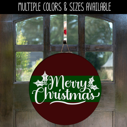 Merry Christmas w/Holly Vinyl Decal/Sticker