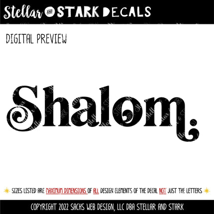 Chunky Shalom Vinyl Decal/Sticker