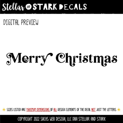 Chunky Merry Christmas Vinyl Decal/Sticker