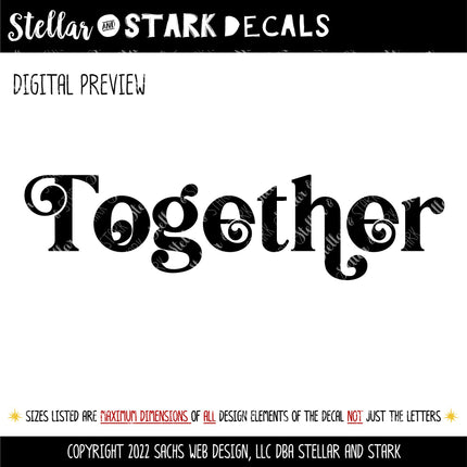 Together Vinyl Decal/Sticker