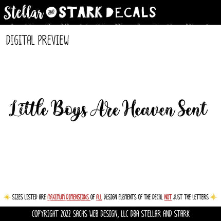 Little Boys Are Heaven Sent Vinyl Decal/Sticker