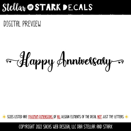 Happy Anniversary Vinyl Decal/Sticker