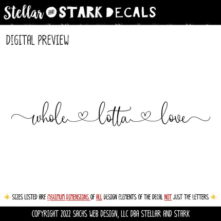 Whole Lotta Love with Hearts Vinyl Decal/Sticker