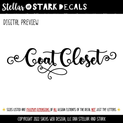 Coat Closet Vinyl Decal/Sticker