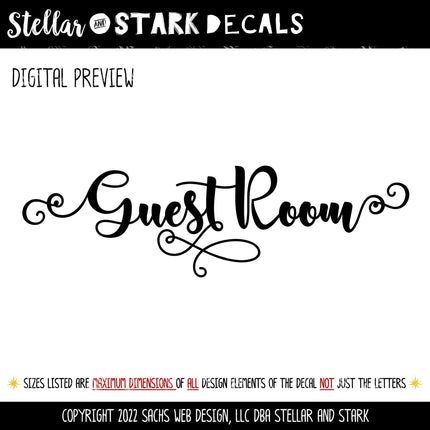 Guest Room Vinyl Decal/Sticker