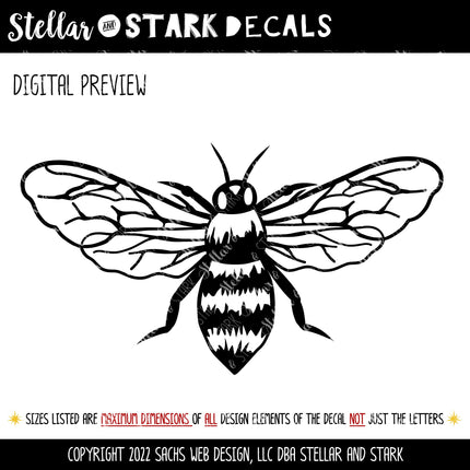 Honey Bee Vinyl Decal/Sticker