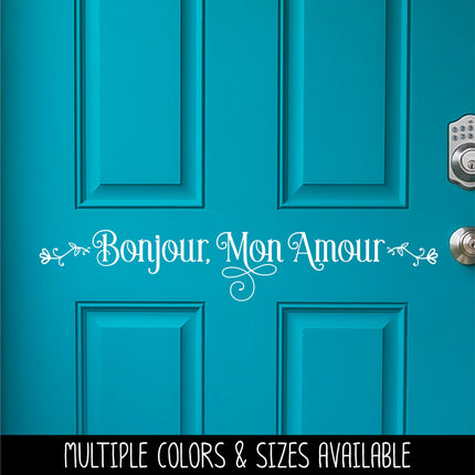 Bonjour Mon Amour Floral Vinyl Decal/Sticker