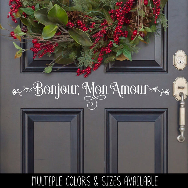 Bonjour Mon Amour Floral Vinyl Decal/Sticker