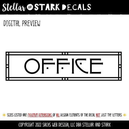 Craftsman/Arts and Crafts Office Vinyl Decal/Sticker