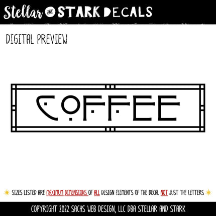Craftsman/Arts and Crafts Coffee Vinyl Decal/Sticker