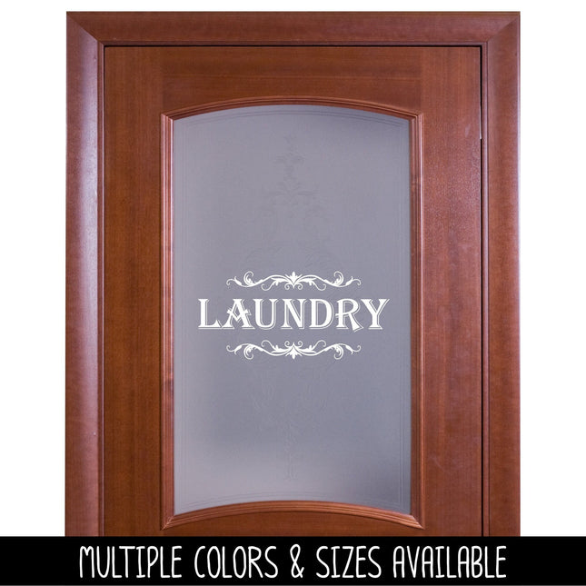 Laundry with Scroll Vinyl Decal/Sticker