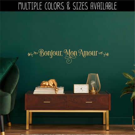 Bonjour Mon Amour Floral Vinyl Decal/Sticker