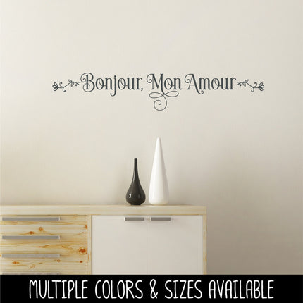 Bonjour Mon Amour Floral Vinyl Decal/Sticker