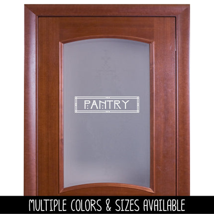Craftsman/Arts and Crafts Pantry Vinyl Decal/Sticker