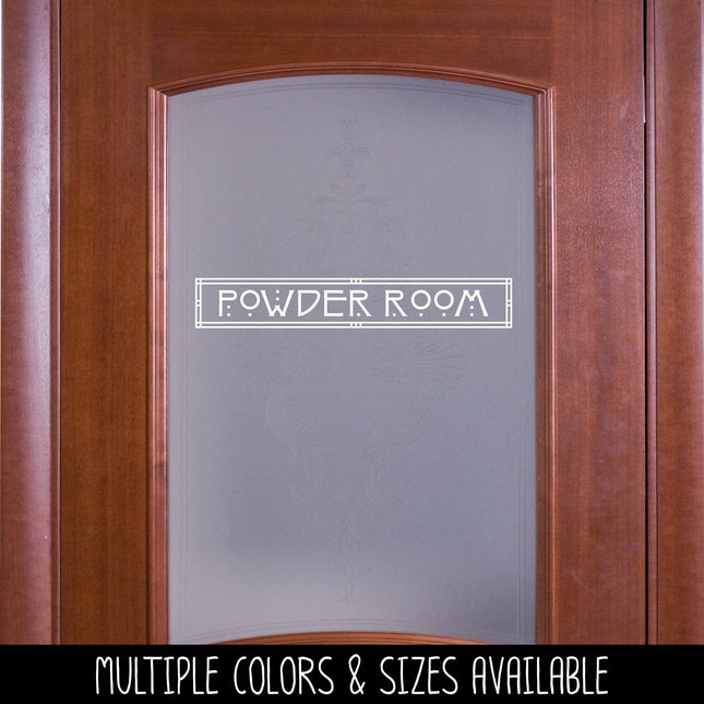 Craftsman/Arts and Crafts Powder Room Vinyl Decal/Sticker