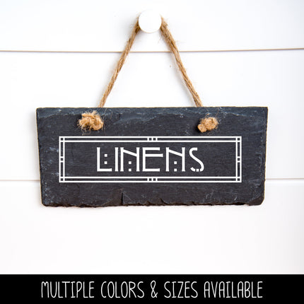 Craftsman/Arts and Crafts Linens Vinyl Decal/Sticker