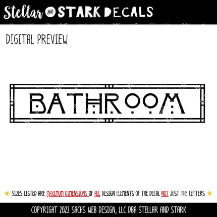 Craftsman/Arts and CraftsBathroom Vinyl Decal/Sticker
