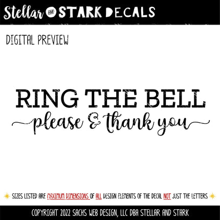 Ring the Bell Vinyl Decal/Sticker