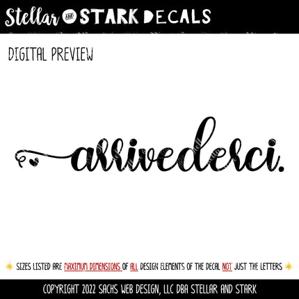 Arrivederci with Heart Vinyl Decal/Sticker