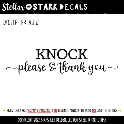 Please Knock Vinyl Decal/Sticker