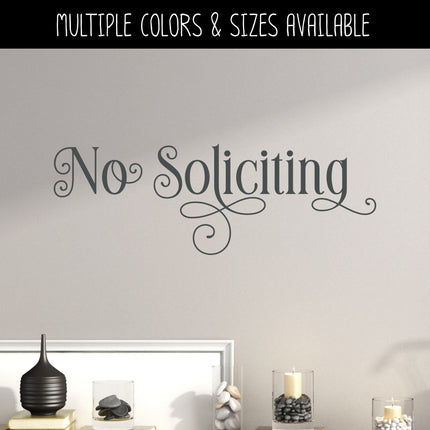 Ornamental No Soliciting Vinyl Decal/Sticker