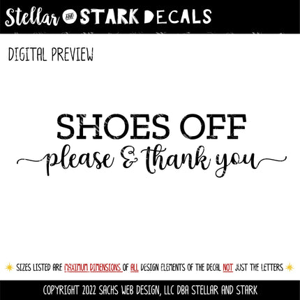 Shoes Off Please & Thank You Vinyl Decal/Sticker