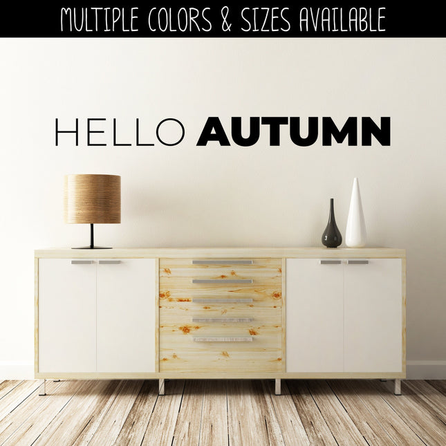 Thin Hello Bold Autumn Vinyl Decal/Sticker
