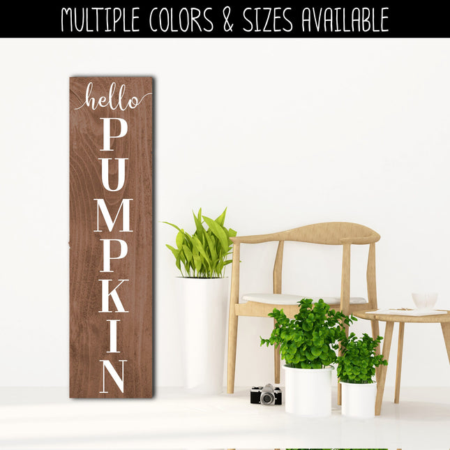 Vertical Hello Pumpkin Vinyl Decal/Sticker