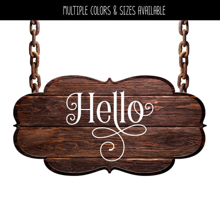 Ornamental Hello Vinyl Decal/Sticker