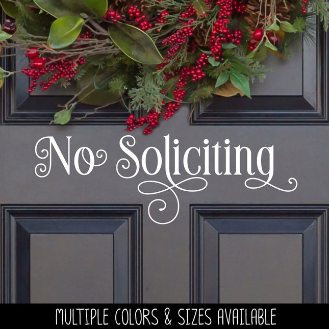 Ornamental No Soliciting Vinyl Decal/Sticker