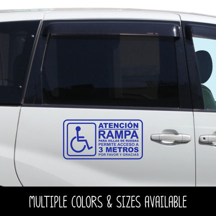 Spanish  Handicap Wheelchair Ramp Access Vinyl Decal/Sticker