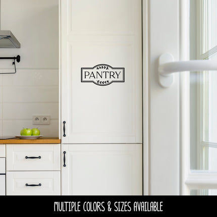 Framed Pantry with Floral Decoration Vinyl Decal/Sticker