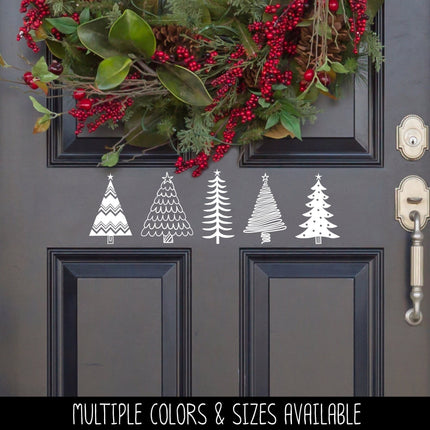 Five Christmas Trees Vinyl Decal/Sticker