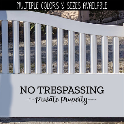 No Trespassing Private Property Vinyl Decal/Sticker