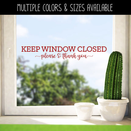 Keep Window Closed Please and Thank You Vinyl Decal/Sticker