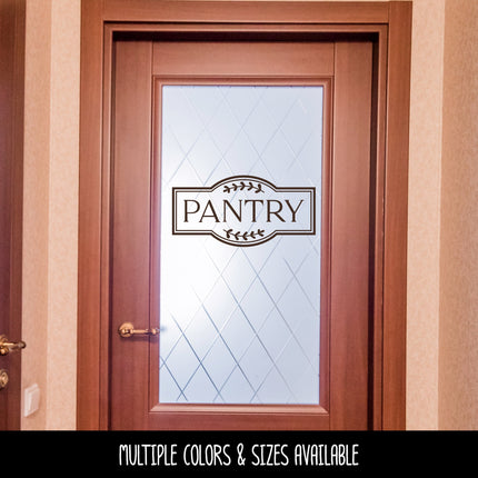 Framed Pantry with Floral Decoration Vinyl Decal/Sticker