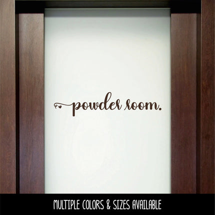 Powder Room with Heart Vinyl Decal/Sticker