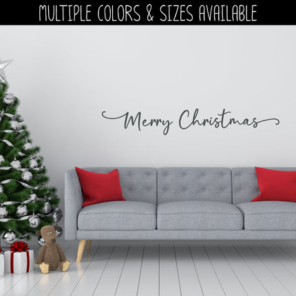 Cursive Merry Christmas Vinyl Decal/Stickerl