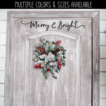 Cursive Merry & Bright Vinyl Decal/Sticker