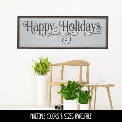 Ornamental Happy Holidays Vinyl Decal/Sticker