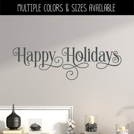 Ornamental Happy Holidays Vinyl Decal/Sticker